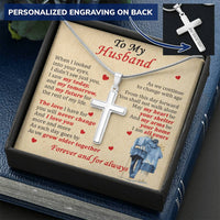 For Husband - May My Arms Be Your Home - Cross Customize Engraved Cross Necklace