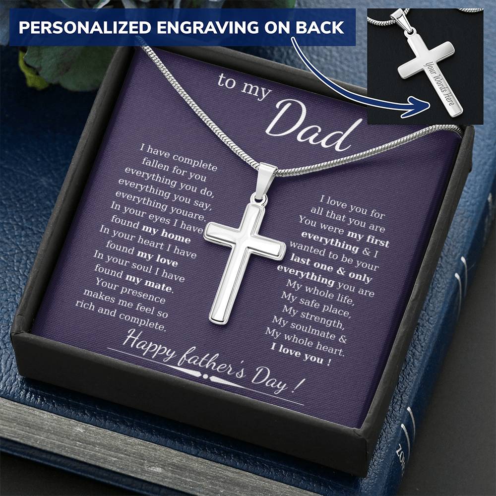 Engraved Cross Necklace