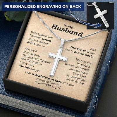 For Husband - The Best Of You - Cross Customize Engraved Cross Necklace