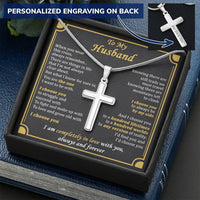 For Husband - Any Version - Cross Customize Engraved Cross Necklace