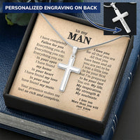 For Your Man - Fallen For You - Cross Customize Engraved Cross Necklace