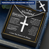 Gift For Husband - Big Things - Cross Customize Engraved Cross Necklace