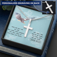 Eagle Cross - Isaiah 4031 Customize Engraved Cross Necklace