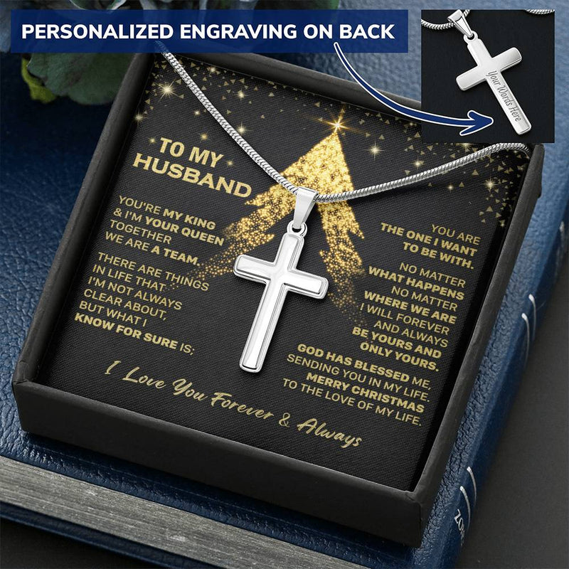 Gift For Husband - No Matter - Cross Customize Engraved Cross Necklace