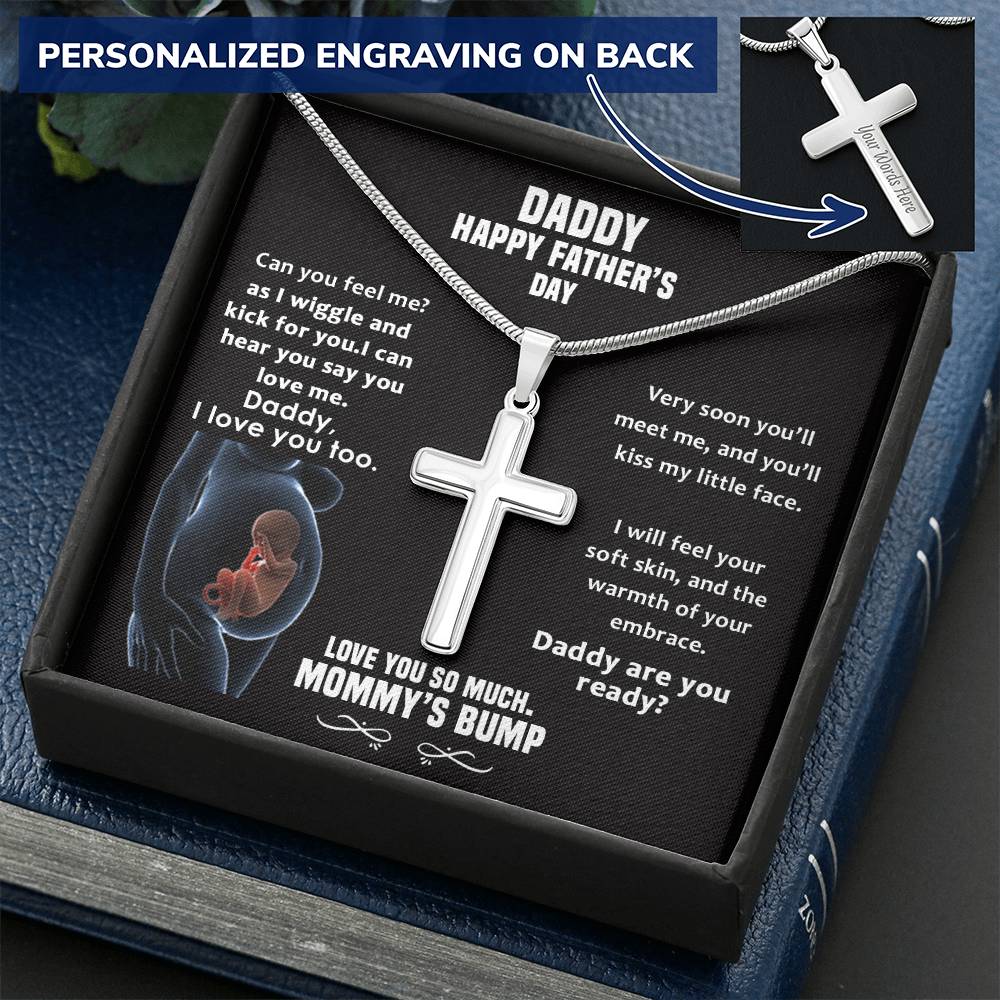 Father&#39;s Day - Cross - Normal Chain Customize Engraved Cross Necklace