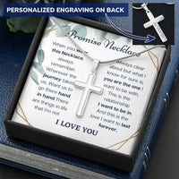 To My Soulmate - Promise Necklace 1 Customize Engraved Cross Necklace