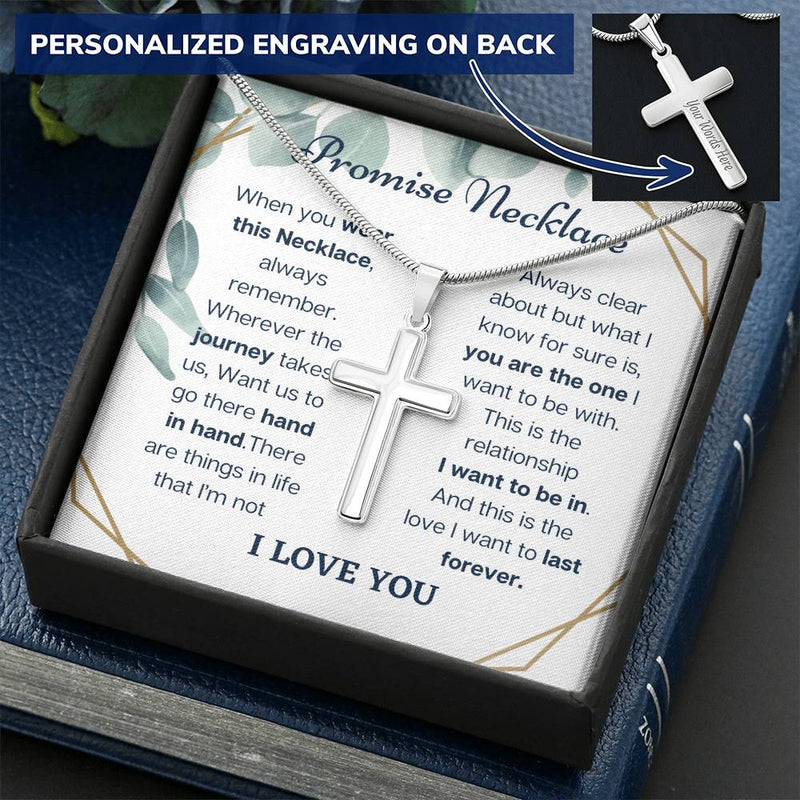 To My Soulmate - Promise Necklace 1 Customize Engraved Cross Necklace