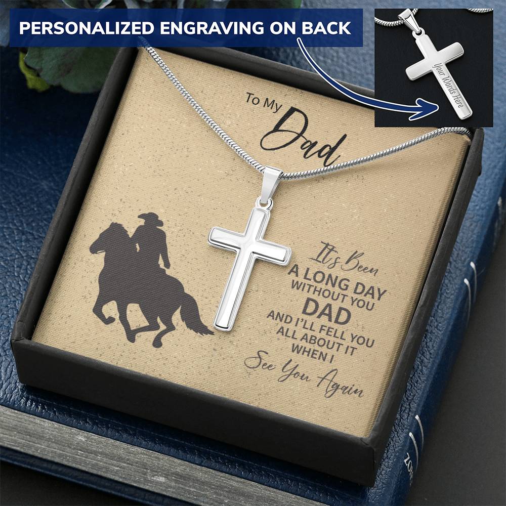 Father&#39;s Day Gift Ideas For Dad 2021 Customize Father&#39;s Day Gifts Fathers Day Gifts From Son Sentimental Gifts Customize Engraved Cross Necklace