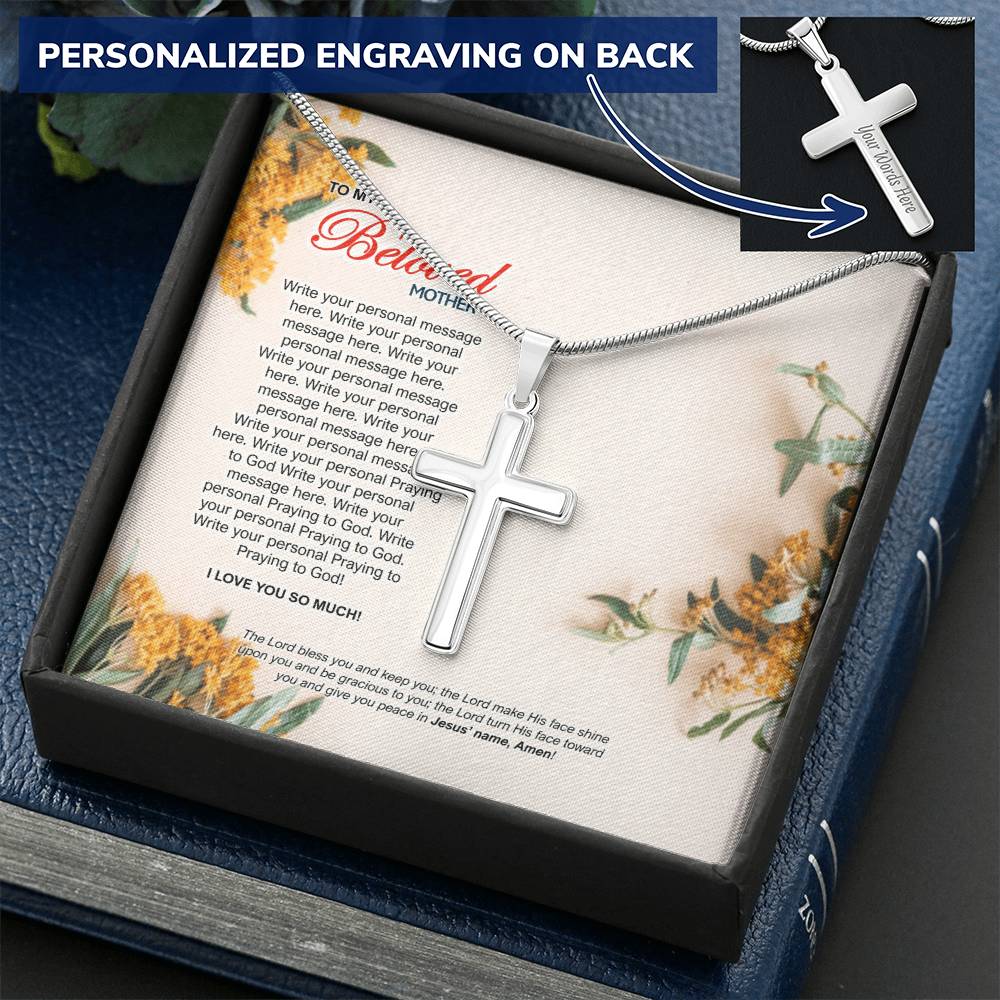 Cross Necklace - Mother&#39;s Day Customize Engraved Cross Necklace