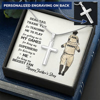 Dear Dad - Thank You Dad - Father's Day Gift - Luxury Necklace Customize Engraved Cross Necklace