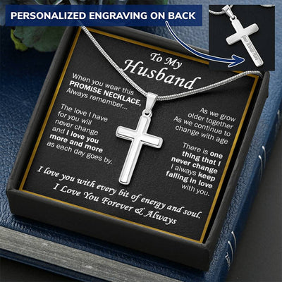 Gift For Husband - Energy - Cross - Cross Customize Engraved Cross Necklace