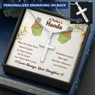 Cross Necklace For Mother Customize Engraved Cross Necklace