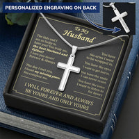 For Husband - Lucky To Have You - Cross Customize Engraved Cross Necklace