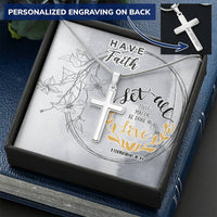 Dad To Son Gifts - Let All That You Do Be Done In Love Customize Engraved Cross Necklace