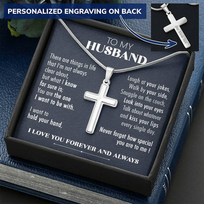 For Husband - Your Jokes 1 - Cross Customize Engraved Cross Necklace