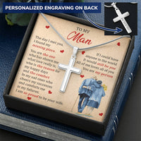 For Your Man - Cheers My Successes - Cross Customize Engraved Cross Necklace