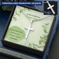 Bonus Sister Cross Pendant Sister In Law Customize Engraved Cross Necklace