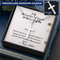 Cross Necklace Gift For Him  Gift For Her Customize Engraved Cross Necklace