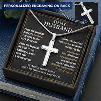 For Husband - Lifelong Companion - Cross Customize Engraved Cross Necklace