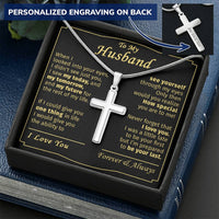 Gift For Husband - My Future - Cross Customize Engraved Cross Necklace