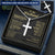 Gift For Husband - Beside You - Cross Customize Engraved Cross Necklace