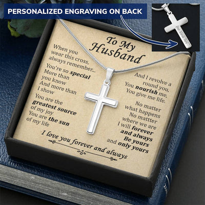 For Husband - More Than I Show - Cross Customize Engraved Cross Necklace