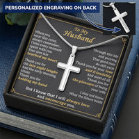 For Husband - Moment With You - Cross Customize Engraved Cross Necklace