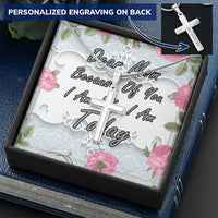 Dear Mom Cross Customize Engraved Cross Necklace