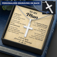 For Your Man - Hundred Lifetimes - Cross Customize Engraved Cross Necklace