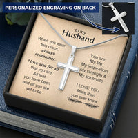 For Husband - My Soulmate - Cross Customize Engraved Cross Necklace