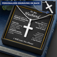 Gift For Husband - Complexities - Cross Customize Engraved Cross Necklace