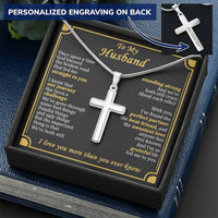 For Husband - The Broken Road - Cross Customize Engraved Cross Necklace