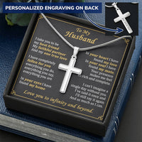 For Husband - Your Eyes - Cross Customize Engraved Cross Necklace