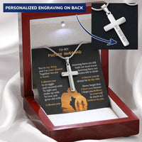 For Future Husband - I Love You Forever - Cross Customize Engraved Cross Necklace
