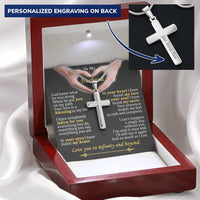 For Husband - Put You On My Path - Cross Customize Engraved Cross Necklace