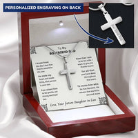 Boyfriend Dad Customize Engraved Cross Necklace
