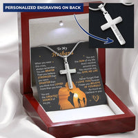 For Husband - Braver Than You Believe - Cross Customize Engraved Cross Necklace