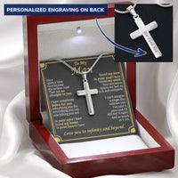 For Your Man - As Much As I Can - Cross Customize Engraved Cross Necklace