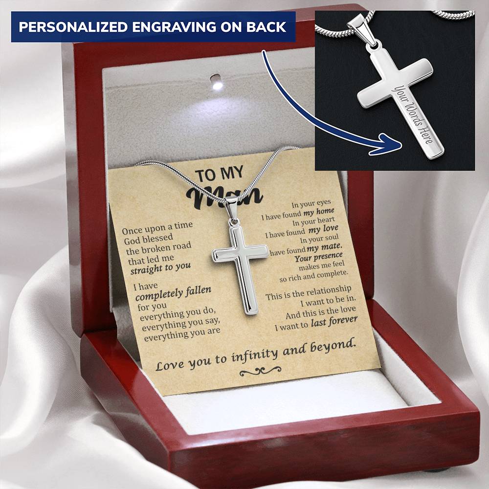 For Your Man - Straight To You - Cross Customize Engraved Cross Necklace