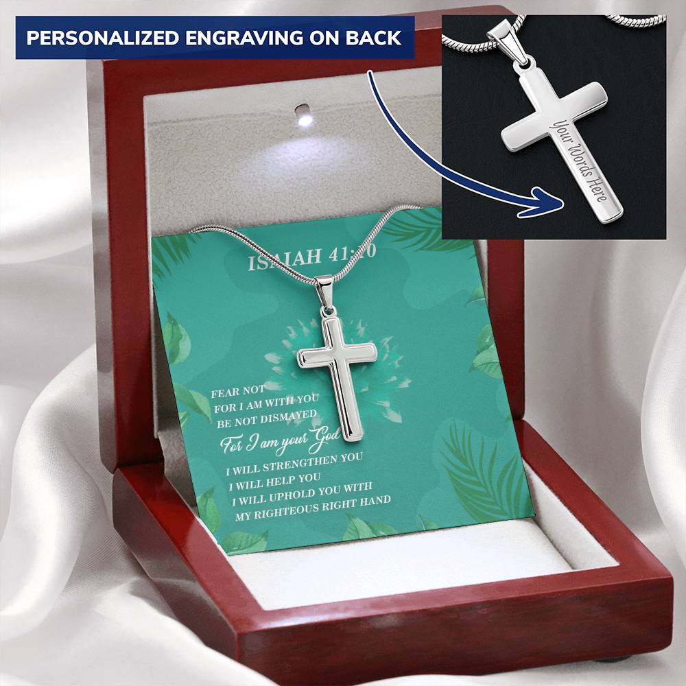 Christian Cross Necklace Faith Cross Necklace Bible Verse Personalize Necklace Customize Engraved Cross Necklace