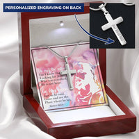 Christian Cross Necklace Personalize Cross Silver Necklace Scripture Verse Customize Engraved Cross Necklace