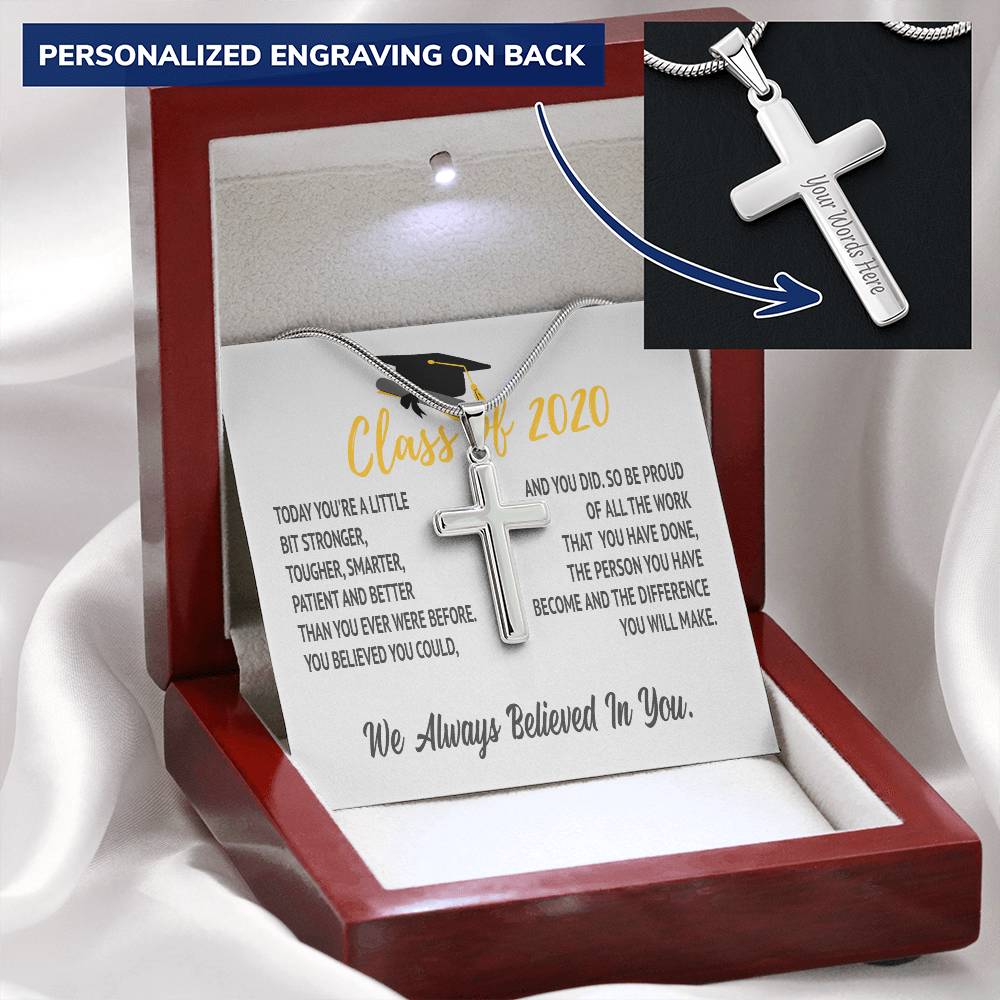 Class Of 2020 - Difference - Necklace Customize Engraved Cross Necklace