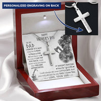 Gift For Dad 1 Customize Engraved Cross Necklace