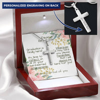 Dear Graduate Customize Engraved Cross Necklace