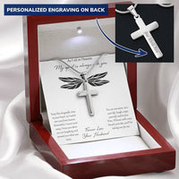 As I Sit In Heaven My Spirit Is Always With You - Husband Customize Engraved Cross Necklace