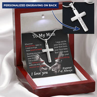 For Your Man - Fall In Love With You - Cross Customize Engraved Cross Necklace
