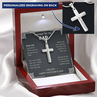 Dear God - Happy Father's Day Customize Engraved Cross Necklace