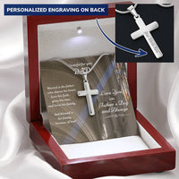 Cross Necklace Gift - Blessed Because Of You Dad Customize Engraved Cross Necklace