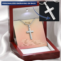 Cancer Fighter Necklace Customize Cross Pendant Cross Jewelry For Him Customize Engraved Cross Necklace