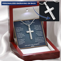 Future Father In Law Customize Engraved Cross Necklace